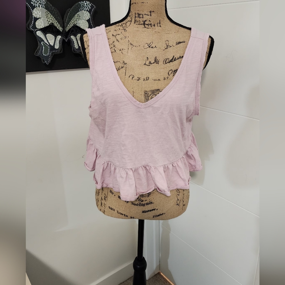 Wild Fable Light Pink Ruffle Crop Top